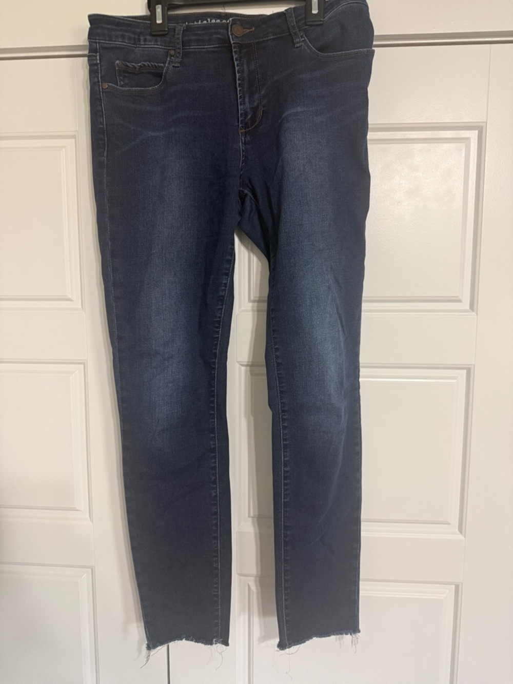 Articles Of Society Dark Blue Straight-Leg Raw Hem Jeans
